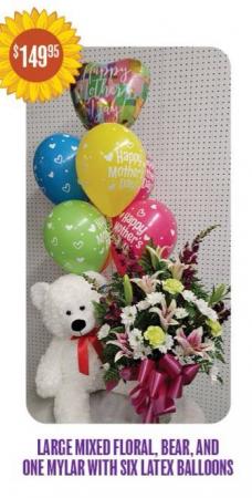 Mothers Day Special #6 Flower, balloons, and bear 
