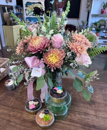Special with Cupcakes Vase and cupcakes  in Klamath Falls, OR | Yarrow & Tulsi