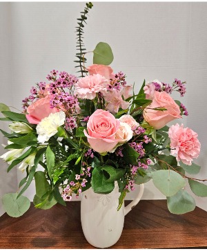 Mother's Day White Antique Pitcher 