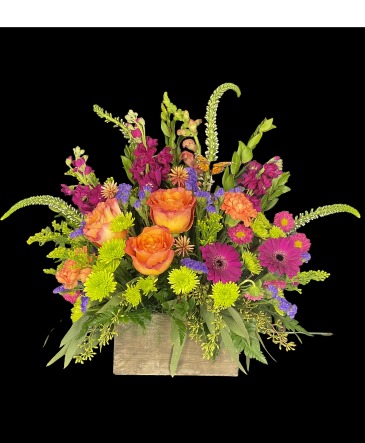 Summer Wood Box Arrangement Fresh Flowers in Morris, IL | Floral Designs & Gifts