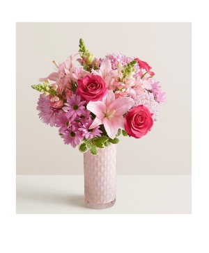 Mothers embrace bouquet  