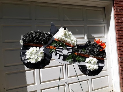 Motorcycle Tribute Standing Funeral Spray