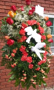 Mourning Doves Standing Funeral Spray