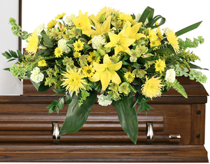 Mourning Sunshine Casket Spray Flower Bouquet