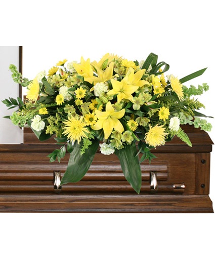 Mourning Sunshine Casket Spray Flower Bouquet