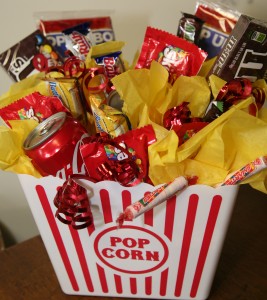 Movie Treats Gift Basket Candy Bouquet Gift Basket in ...