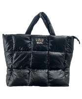 MP-8273 Large Puffer Metallic Handbag- Matte Black 
