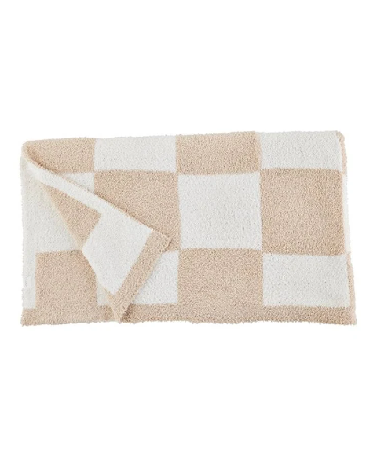Mud Pie Chenille Checkered Blanket  