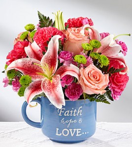 Mug of Love Colorful mix flowers