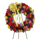 Multi-Color Standing Sympathy Wreath Item #BF192-11KM