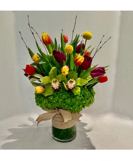 Multi-Color Tulips Floral Arrangement