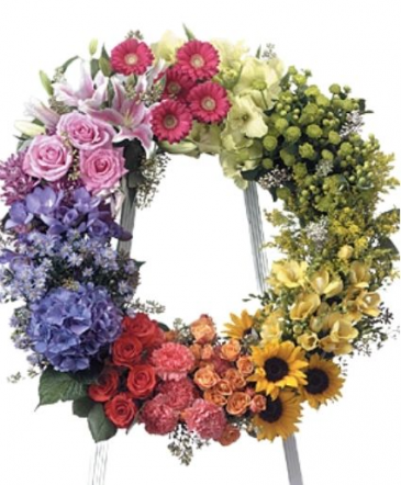 Multi  Color Wreath Wreath Funeral in Abbotsford, BC | FUNERAL FLOWERS ABBOTSFORD