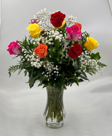 Melange de Rose Assorted Rose Colors Dozen in Lubbock, TX | TOWN SOUTH FLORAL Melange de Rose Assorted Rose Colors Dozen in Lubbock, TX | TOWN SOUTH FLORAL