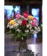 Multi Colored Dozen Roses  Vased With Baby's Breath