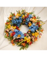 Multi colored floral wreath 