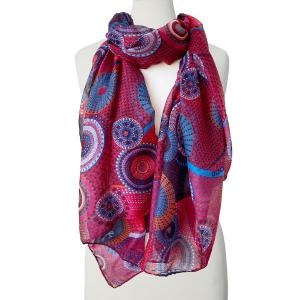 Multi Coloured Scarf Burgundy and Blue tones