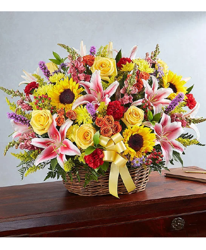 Multicolor Bright Sympathy  Basket Arrangement