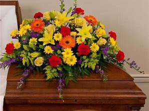 multicolor half casket piece funeral