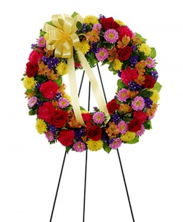 Multicolor Standing Wreath Standing spray in Yoakum, TX | Lovies Floral LLC