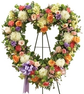 MULTICOLOR SYMPATHY STANDING OPEN HEART