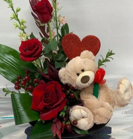 My Bear Heart rose arrangment