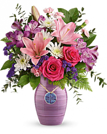My Darling Dragonfly Bouquet Mixed Arrangement of Roses, Lillies, Daisies and Alstroemeria