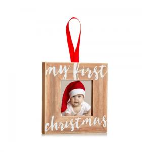 My First Christmas Wooden Holiday Picture Frame Or 