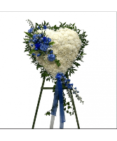 My Heart is Blue Without You Closed Heart Standing Spray