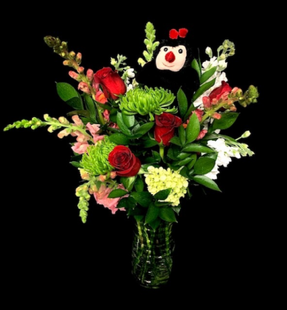 Buzzing Floral Mix Floral with Stuffed Ladybug