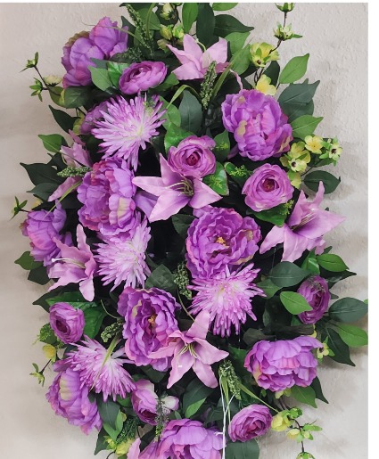 My purple heart Silk Floral Funeral Spray