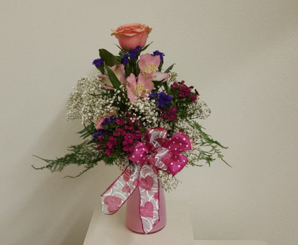 My Rosey Valentine Vase Arrangement