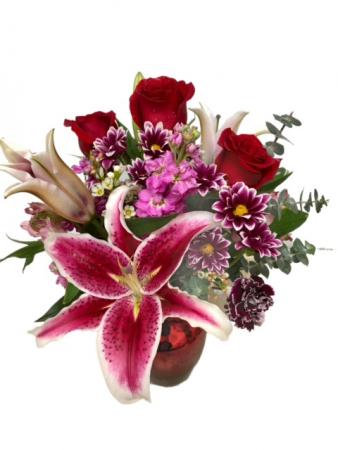 My Sweet Valentine Bouquet Vase Arrangement