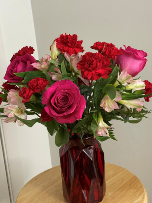My Valentine Bouquet Vase Arrangement.