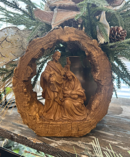 Nativity Live-edge Wood Statue 