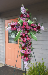 Natural Lavender Cross Funeral