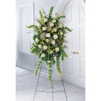 Natural Remembrance Green and White Standing Spray