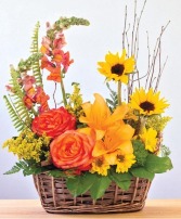 Natural Sunset Basket Arrangement