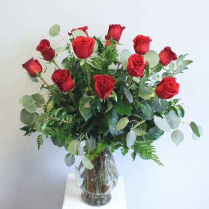 Dozen Red Roses with Lush Greenery *READ DESCRIPTION*