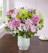 Nature’s Embrace in White Mosaic Vase