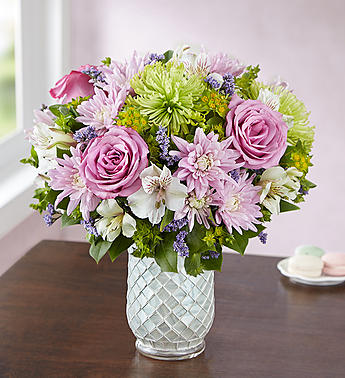 Nature’s Embrace in White Mosaic Vase