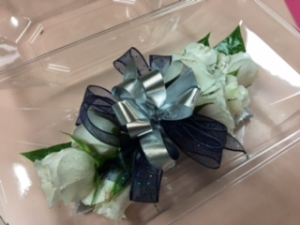 Navy and Silver Wrist Corsage