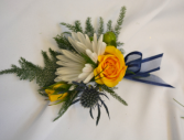 NAVY AND SUNSHINE  IN STORE PICK UP ONLY BOUTONNIERE