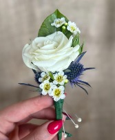 Navy Blues Prom Boutonniere