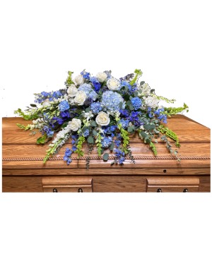 Navy Garden Casket Spray