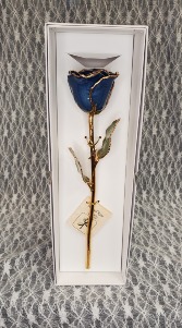 Navy Pearl Gold Dipped Rose 