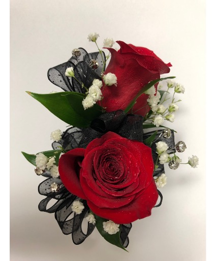 NC4 Two Red Rose Corsage  