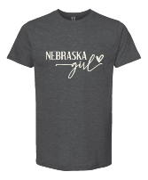 Nebraska Girl T-Shirt - Gray 