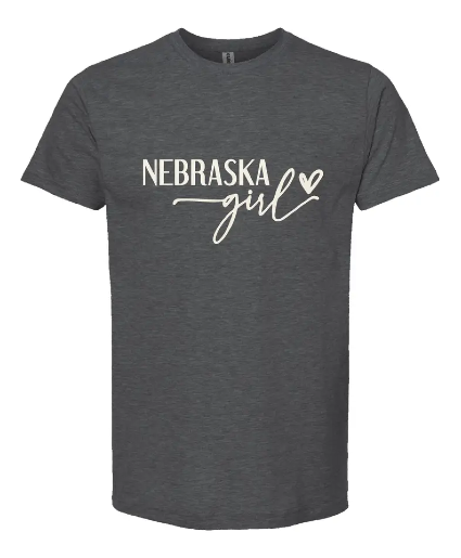 Nebraska Girl T-Shirt - Gray 