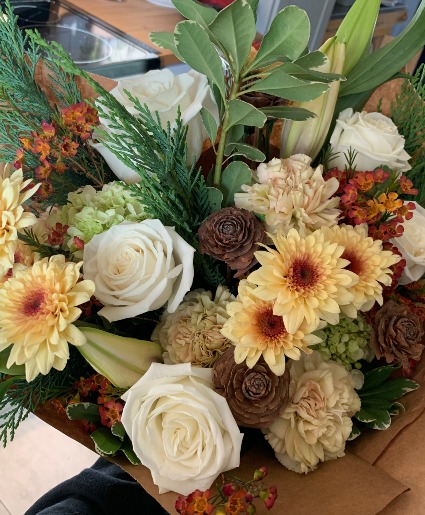 Neutral Fall Tones  Wrapped bouquet 