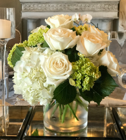 Never Fails White & Green Hydrangeas WIth Roses